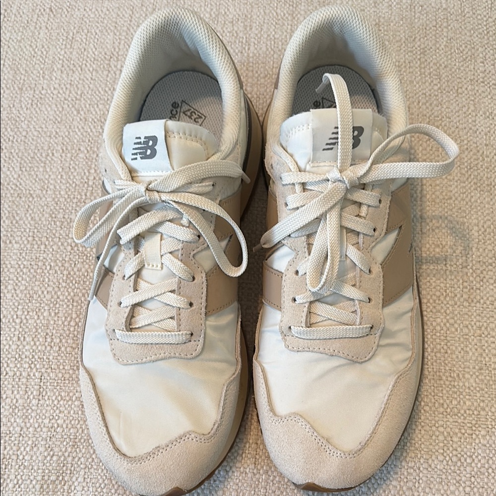 New Balance Beige and Off-White Sneakers